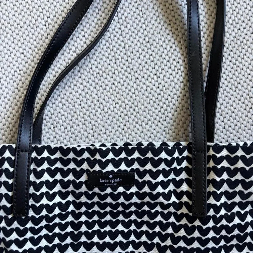 KATE SPADE NEW YORK BON SHOPPER HEART PRINT TOTE BAG